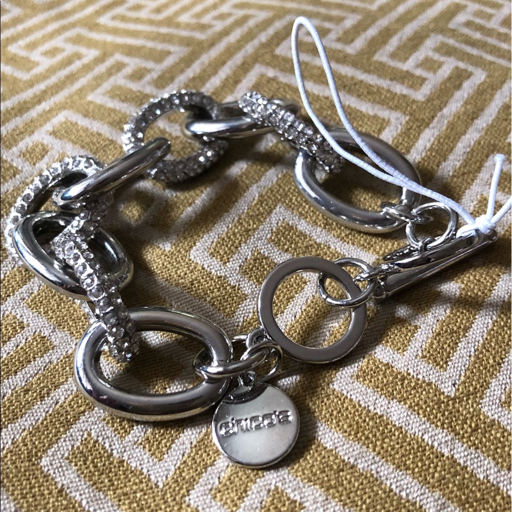 Chico’s A52 Chico's Crystal Silver Link Bracelet